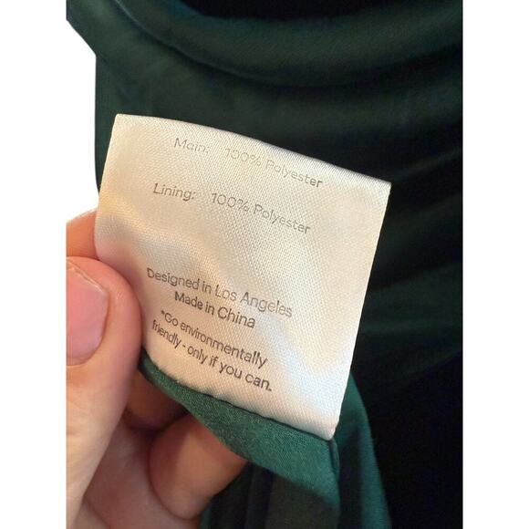 Fame and Partners Emerald Green Satin Maxi Dress 14 NWT - Picture 5 of 6